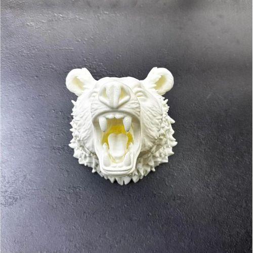 Dekoratif Beyaz Ayı Duvar Heykeli Asılabilir Hediyelik 25x19 Cm