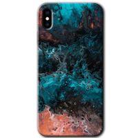 iPhone Xs Kılıf HD Desen Baskılı Arka Kapak + Mat Kobra Cam - Liquid Colorfull