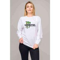 Monster Energy Baskılı Beyaz Kadın Sweatshirt