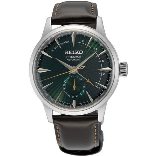 Seiko SSA459J Otomatik Deri Kahverengi Yeşil Kadran Hardlex Cam 40 mm Erkek Kol Saati