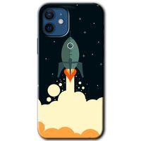 iPhone 12 Kılıf HD Desen Baskılı Arka Kapak + Temperli Cam - Space Smoke