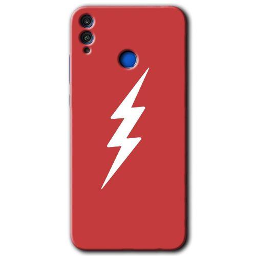 MRCİLETİSİM Honor 8c Kılıf HD Desen Baskılı Arka Kapak + Temperli Cam - Flash Logo