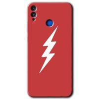 MRCİLETİSİM Honor 8c Kılıf HD Desen Baskılı Arka Kapak + Temperli Cam - Flash Logo