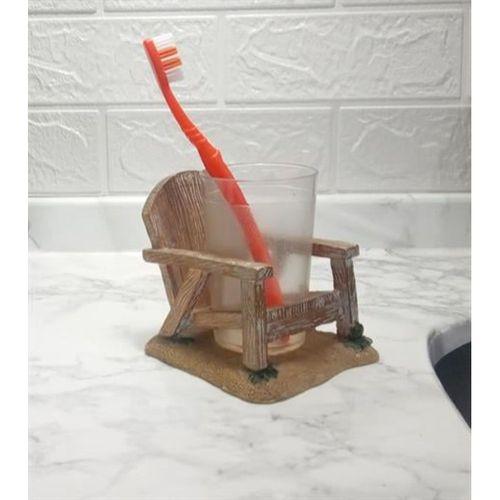 2 Adet Diş Fırçalık Ve Macunluk Sandalye Poliresin 13X11X10Cm 200Ml Banyo Seti