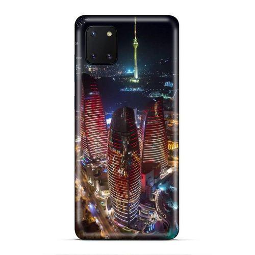 Huawei Y5P Uyumlu Kılıf Azarbaijan (33) Hybrid Kılıf Kuleler Gece