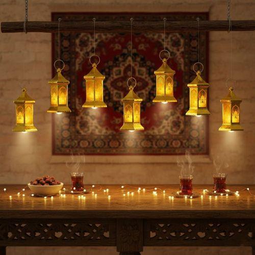 Ramazan Temalı Altıgen Kubbe LED Lamba