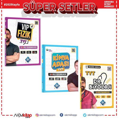 Kr Akademi TYT Vip Fizik Kimya Adası Kimya ve Dr Biyoloji Soru Bankası Seti 3 Kitap