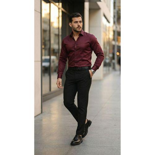 Erkek Saten Klasik Gömlek