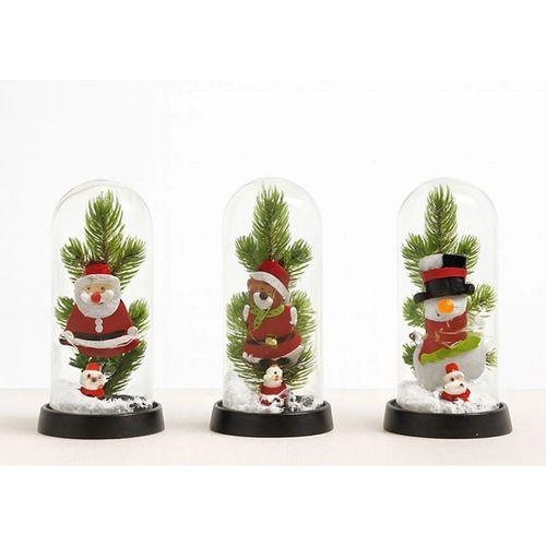 Yılbaşı Temalı Işıklı Dekoratif Cam Fanus - Model 8