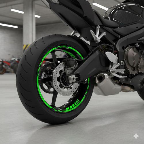 Çınar Extreme PRO Serisi Floresan Neon Yeşil Motor Jant Sticker Seti | 16"-17"-18" İç-Dış Jant Şerit Takımı | Suya ve Güneşe Dayanıklı