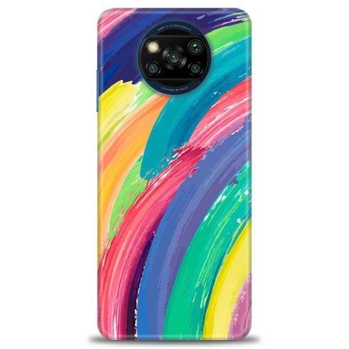 Xiaomi Poco X3 Pro Kılıf HD Baskılı Kılıf - Rengarenk + Tam Ekran Koruyucu