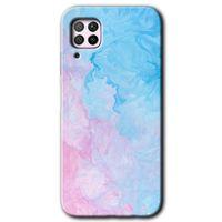 Huawei P40 Lite Kılıf Baskılı Kapak - Blue Art +Tam Kaplayan Mat Seramik