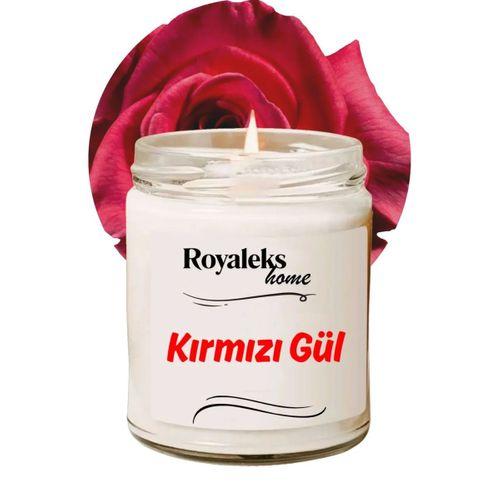 Doğal Özel Seri Kokulu Dekoratif Kavanoz Mum 210 cc - Kırmızı Gül Esansı - RYL