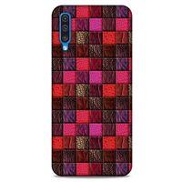Samsung Galaxy A30s Kılıf Patchwork (22) Tam Koruma Kılıfı Fuşya Bordo