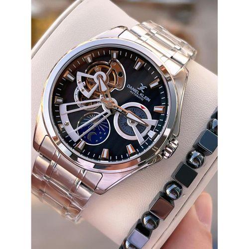 Daniel Klein Otomatik Erkek Kol Saati 30 Metre Suya Dayanıklı Çelik Kordon + Bileklik Hediyeli VS.BLKT.0699