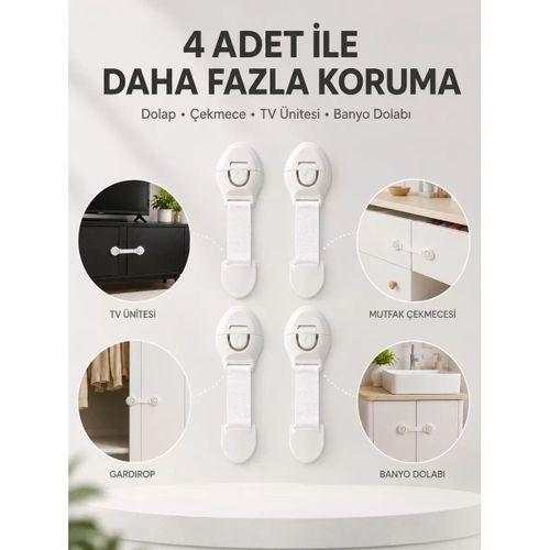 4'lü Çocuk Güvenlik Dolap Ve Çekmece Kilidi