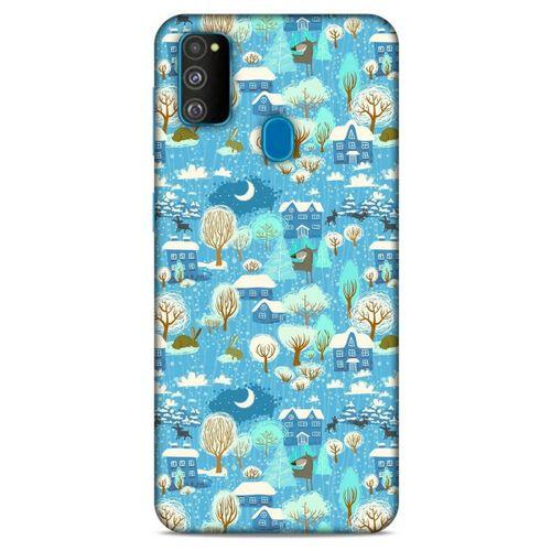 Samsung Galaxy M30s Kılıf Snowix (33) Hybrid Kılıf Mavi Beyaz