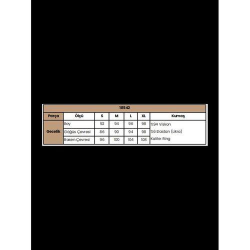 Kolu Omzu Ve Yakası Dantelli Önü Düğmeli Gecelik