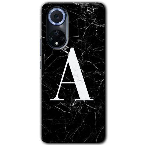 Potkal Hediye Fabrikası Huawei Nova 9 Kılıf HD Desen Baskılı Arka Kapak - Beyaz Mermer Desenli Ü Harfi