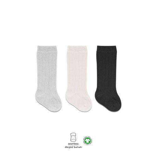 Bistyle Bistyle Derby Dizaltı Çorap 3'Lü BS40101 Ekru Gri Siyah
