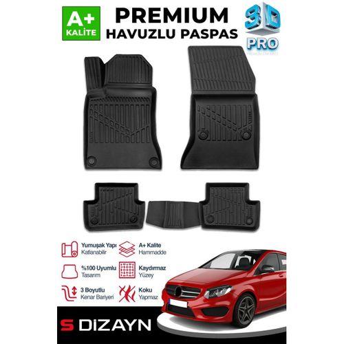 S-Dizayn Mercedes B Serisi W246 3D Pro Havuzlu Paspas 2011-2018 A+ Kalite