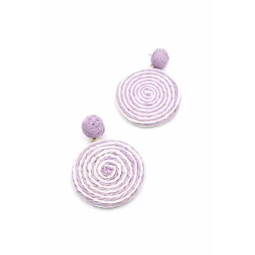 Kumaş Sarmal Küpe - Mor