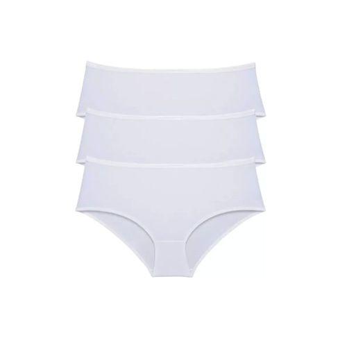 3 Adet Kadın Yüksek Bel Bato Külot Beyaz