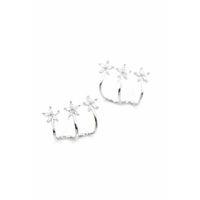 Üçlü Çiçek Küpe - Gümüş