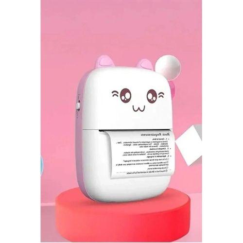 Mini Fotoğraf Yazıcı Kablosuz Etiket Yazıcı Baskı Makinesi Ios Android Uyumlu Termal Printer Pembe