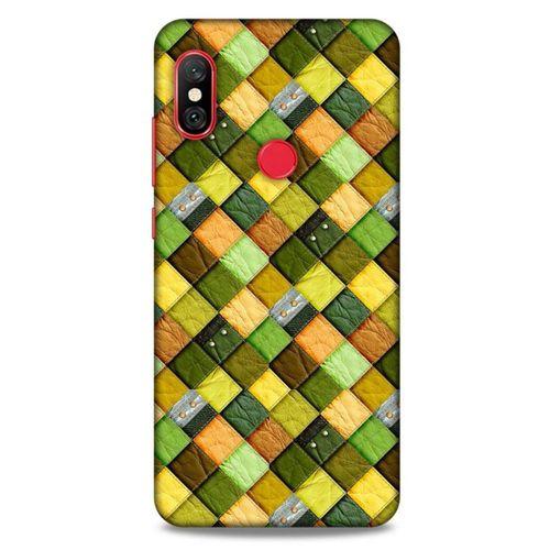 Xiaomi Redmi Note 6 Pro Kılıf Patchwork (49) Ultra Silikon Kılıf Sarı Yeşil