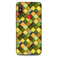 Xiaomi Redmi Note 6 Pro Kılıf Patchwork (49) Ultra Silikon Kılıf Sarı Yeşil