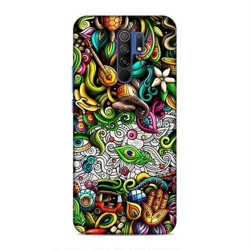 Xiaomi Redmi 9 Kılıf Hindistan Doodle Arka Kapak Silikon Koruma Full Koruyucu