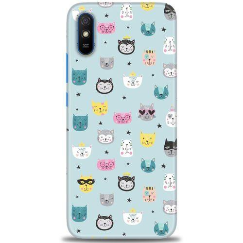 Xiaomi Redmi 9A Kılıf HD Baskılı Kılıf - Cats + Tam Ekran Koruyucu