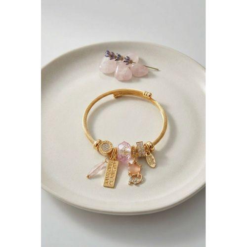Kedili Model Pembe Charmlı Bileklik