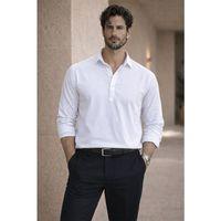 Yarım Pat Yakalı York Pamuk Kumaşlı Uzun Kollu Erkek Gömlek - Beyaz