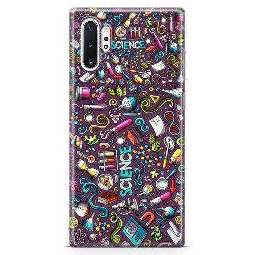Samsung Galaxy Note 10 Plus Kılıf Bilim İçin Doodle Arka Kapak Koruma Desenli Full Koruyucu