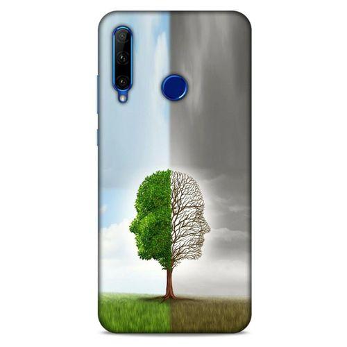 Huawei Y6P Kılıf Depresyon (35) Fit Design Kılıf Toz Pembe Lacivert