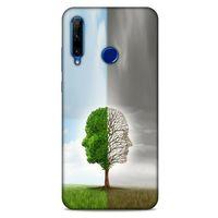 Huawei Y6P Kılıf Depresyon (35) Fit Design Kılıf Toz Pembe Lacivert