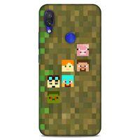 Lopard Xiaomi Redmi Note 7 Pro Uyumlu Kılıf PiXel (14) Lansman Kılıf Minecraft Karakterleri