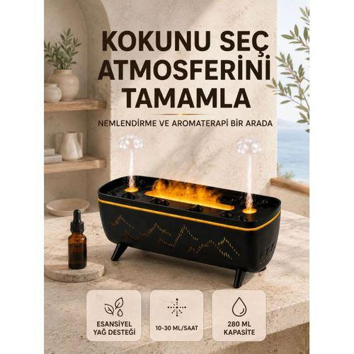 Uzaktan Kumandalı Hava Nemlendirici Aromaterapi Difüzörü 2 4 8 Saat Zamanlayıcılı Siyah