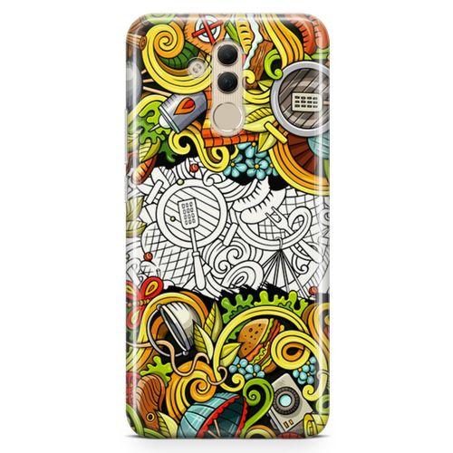 Huawei Mate 20 Lite Kılıf Piknik Doodle Arka Kapak Koruma Desenli Full Koruyucu
