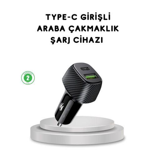 38w Araç Şarj Cihazı Type-c Pd Usb Hızlı Şarj Çift Port