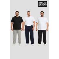 Erkek Büyük Beden Paça Reçme İnce Eşofman Altı 3’lü Set – Rahat Kalıp SPR26BEA952+3