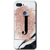 Potkal Hediye Fabrikası Xiaomi Mi 8 Lite Kılıf HD Desen Baskılı Arka Kapak - Pembe Mermer Desenli J Harfi