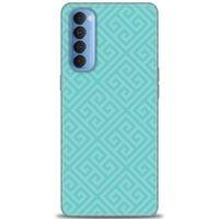 Oppo Reno 4 Pro Kılıf HD Baskılı Kılıf - Mavi Mozaik + Tam Ekran Koruyucu