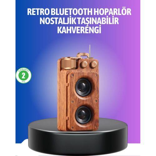 Vintage Tasarımlı Bluetooth Hoparlör Uzun Pil Ömürlü Ve Fm Destekli