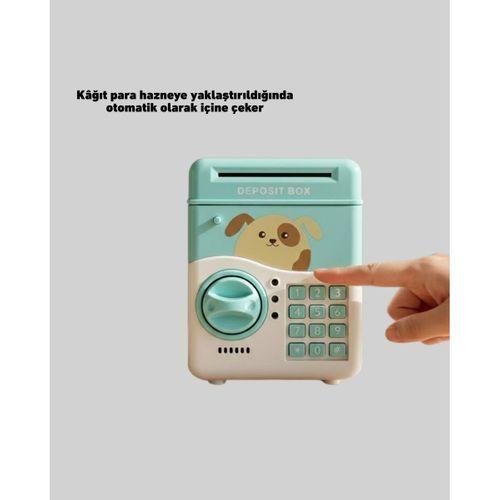Su Yeşili Elektronik Şifreli Atm Tasarımlı Para Biriktirme Kumbarası