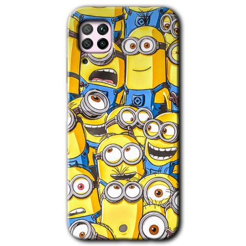 Huawei P40 Lite Kılıf Baskılı Kapak - Minion Ordusu + 5D Tam Kaplayan Cam