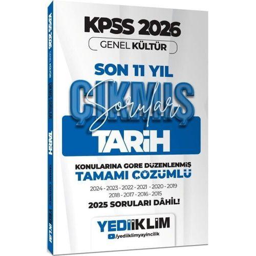 2026 KPSS Genel Kültür Tarih Konularına Göre Tamamı Çözümlü Son 11 Yıl Çıkmış Sorular Yediiklim