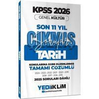 2026 KPSS Genel Kültür Tarih Konularına Göre Tamamı Çözümlü Son 11 Yıl Çıkmış Sorular Yediiklim